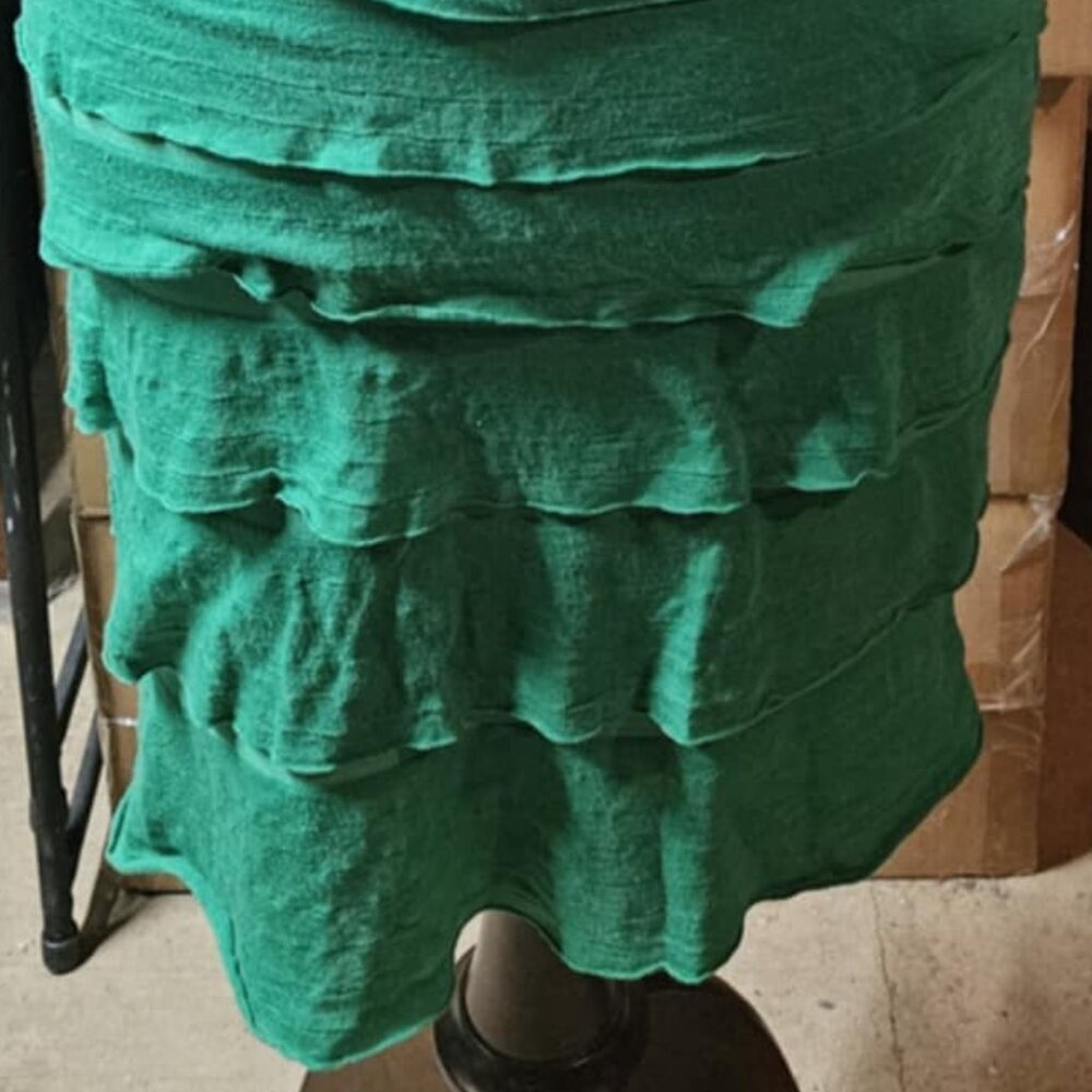 Green Ruffle Tiered Sheath Dress - Picture 7 of 7